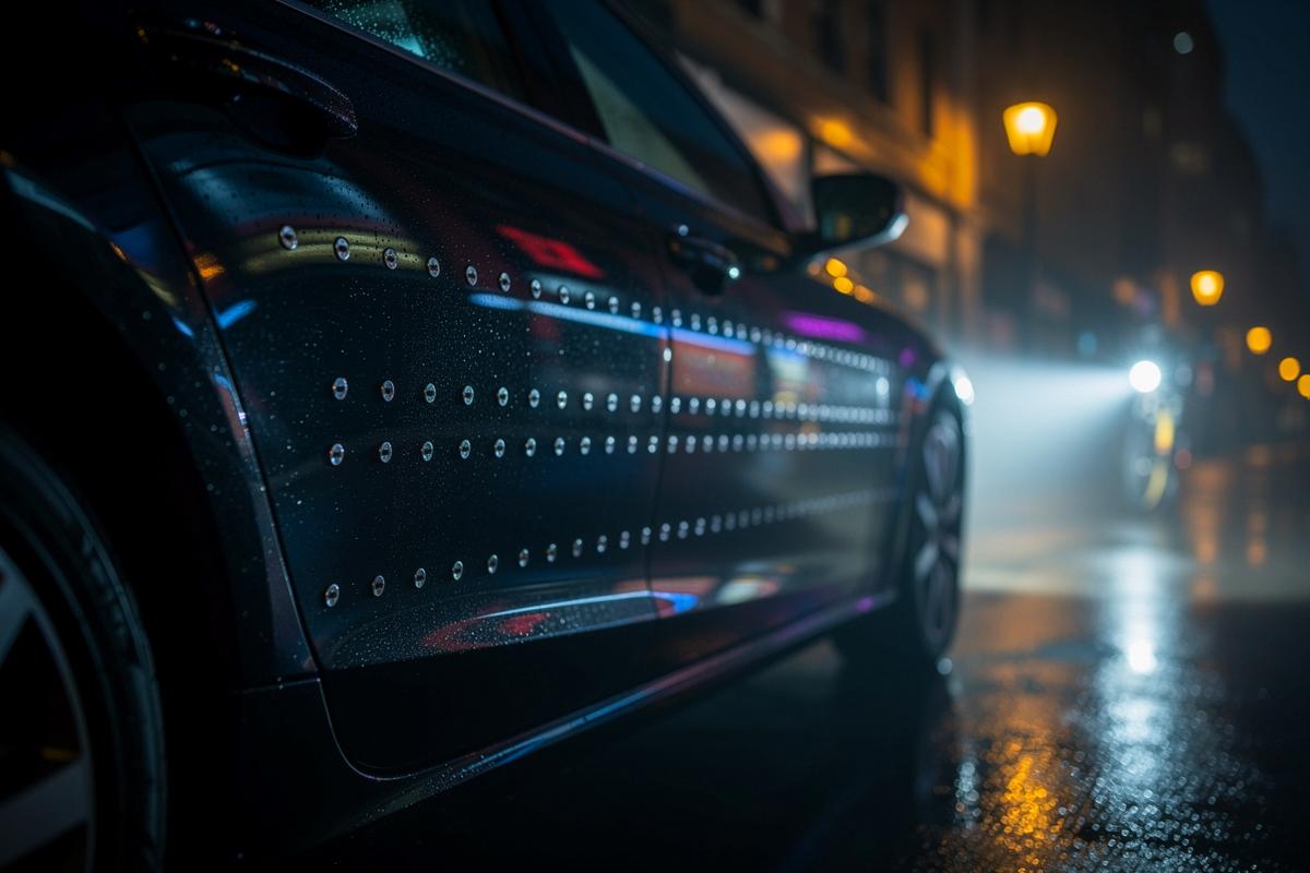 Menschen kleben reflektierende Punkte auf ihre Autos, Verkehrsexperten verstehen es langsam